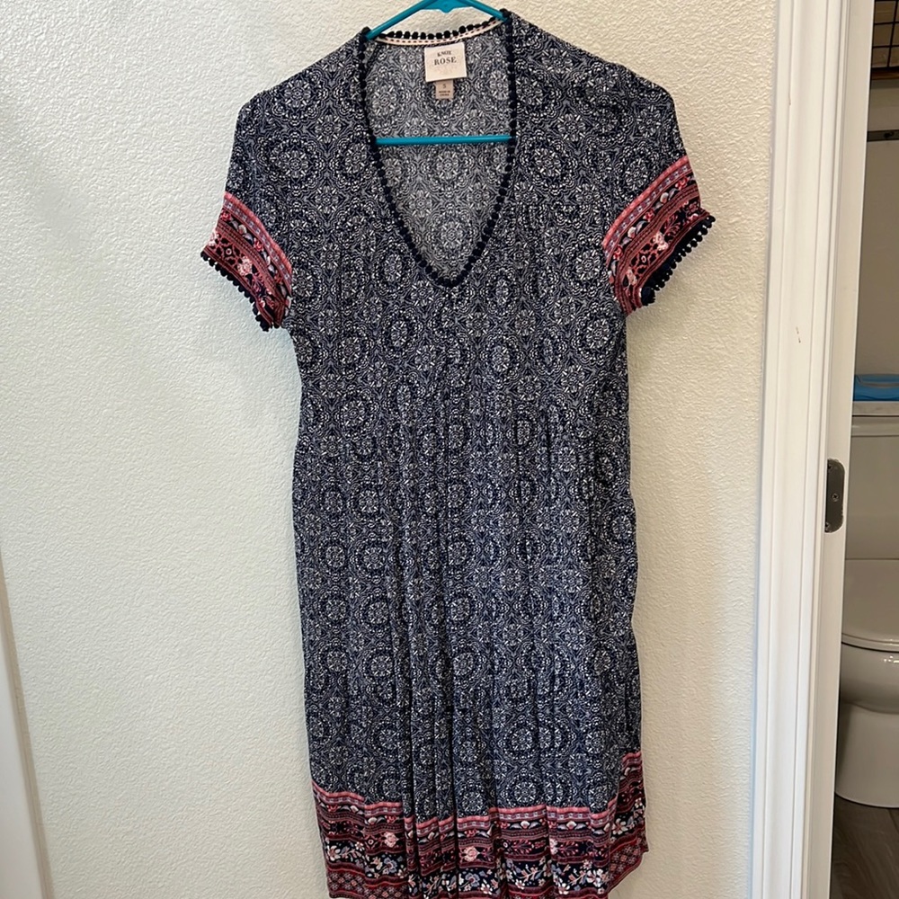 Box Rose S blue patterned dress